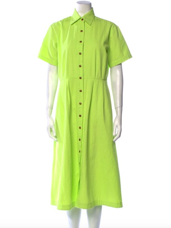 Ilana Kohn Dresses & Skirts - Ilana Kohn RARE Bright Acid Green-Yellow Neon Shirt Dress